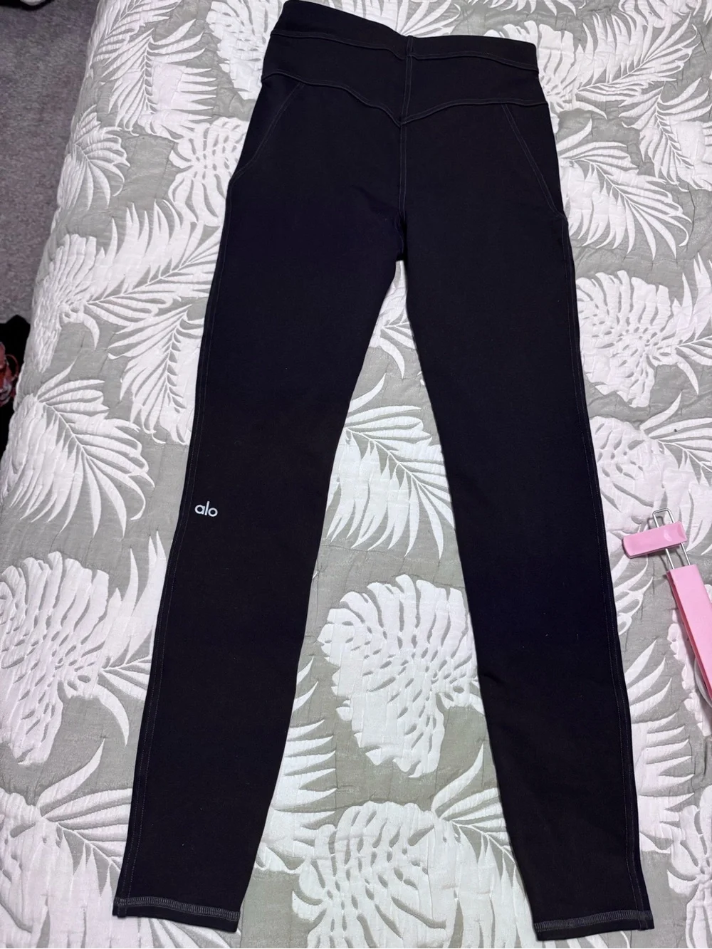 ALO Yoga Black High-Waist Leggings with Front Zip